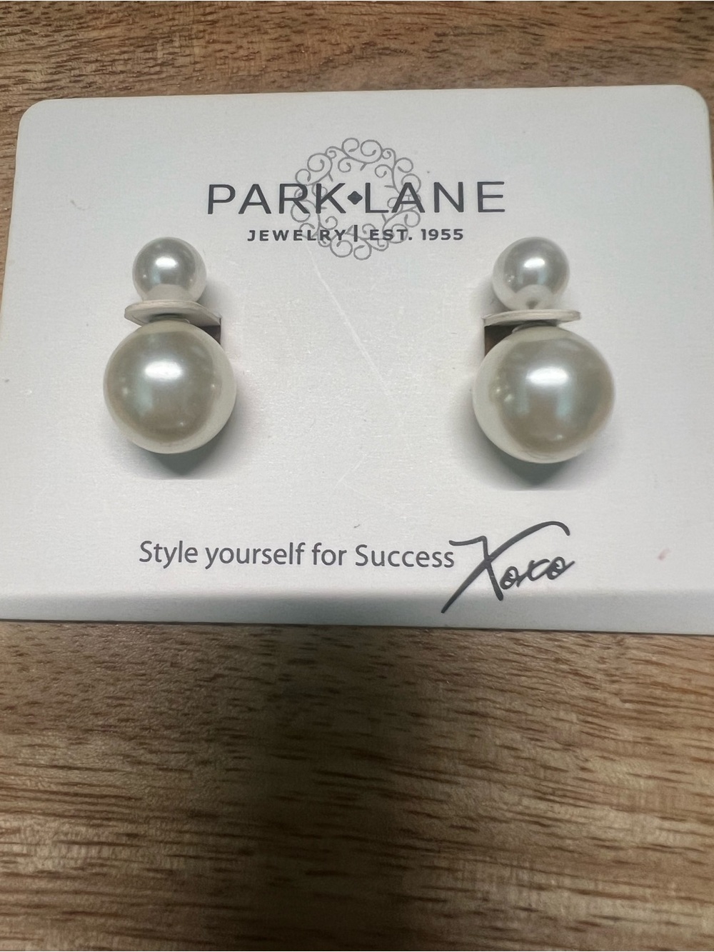 Park Lane Cream Double-Sided Pearl Stud Earrings